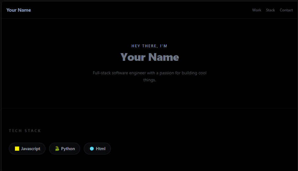 Minimal Developer Template Preview